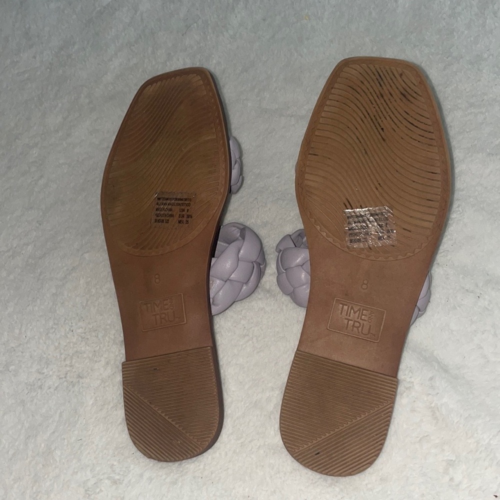 Time and Tru Braided Lavender Slippers Size 8 - Picture 4 of 4